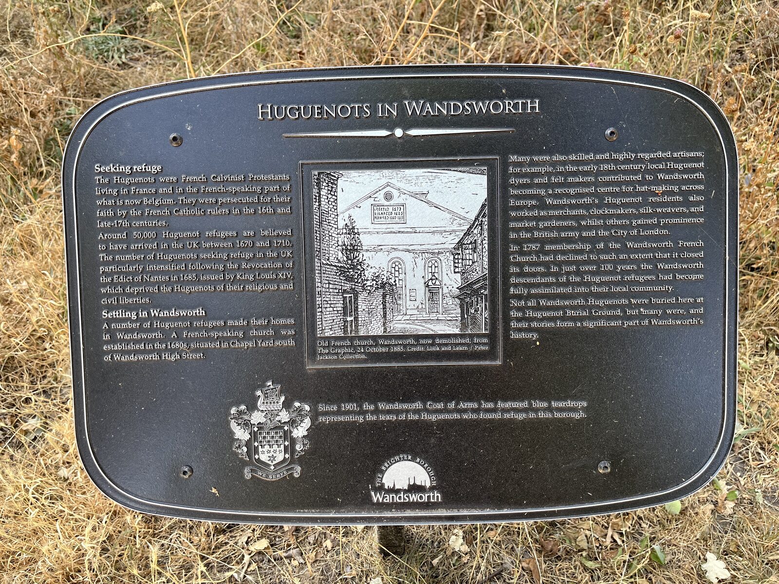 Interpretation panel: Huguenots in Wandsworth