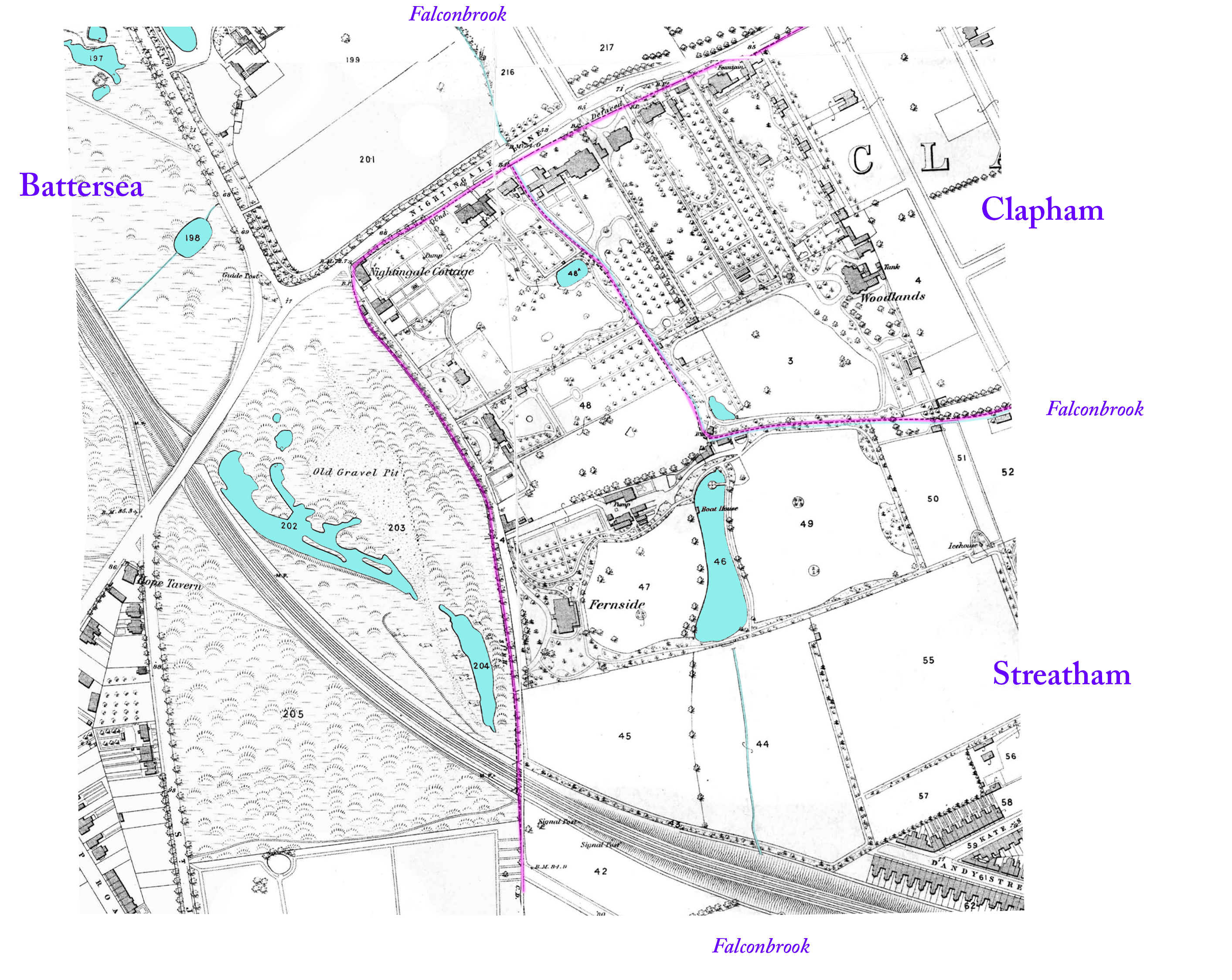OS map of the 1860s of the same area