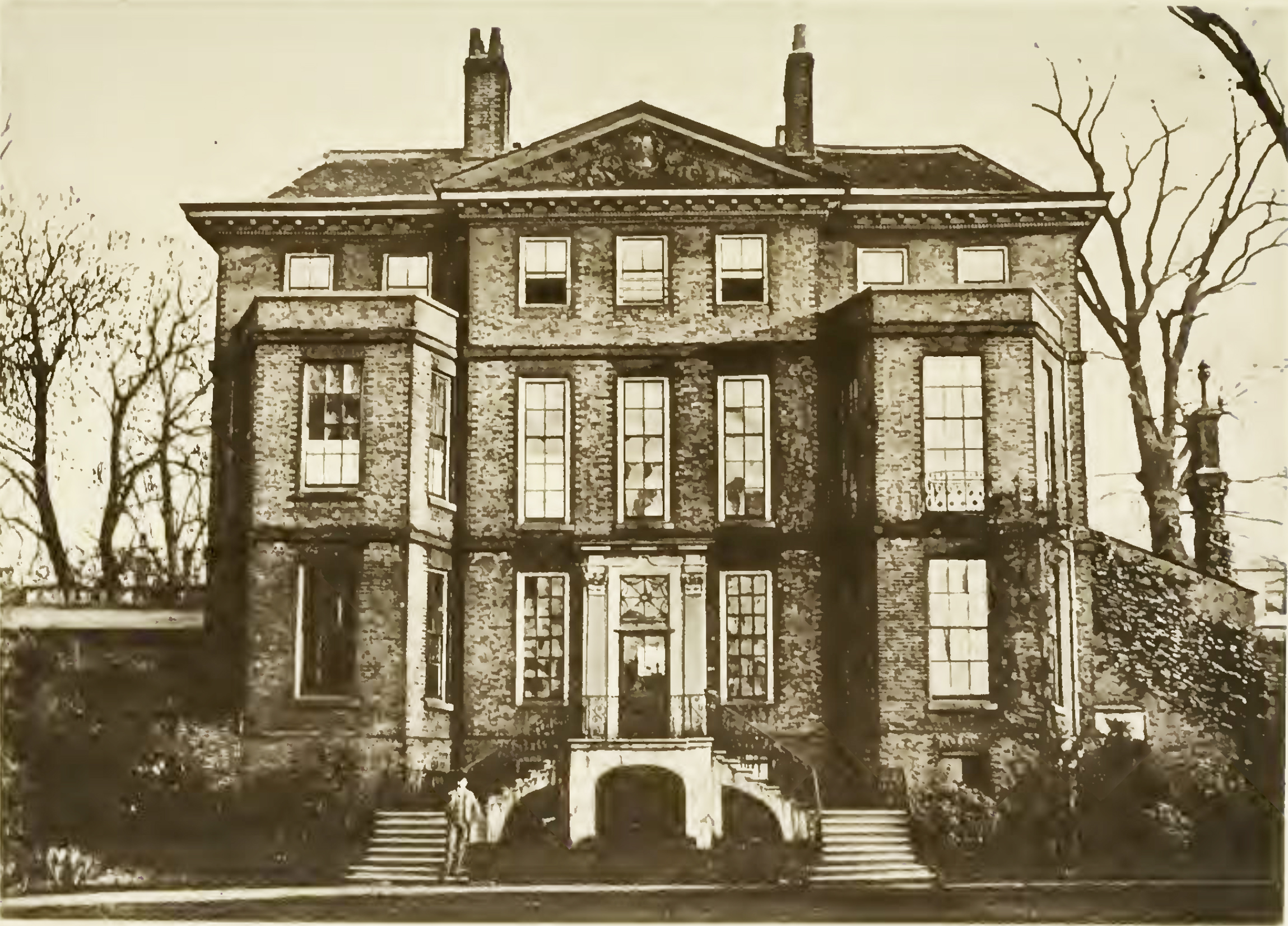 Wandsworth Manor House, view from garden (Kershaw 1891)