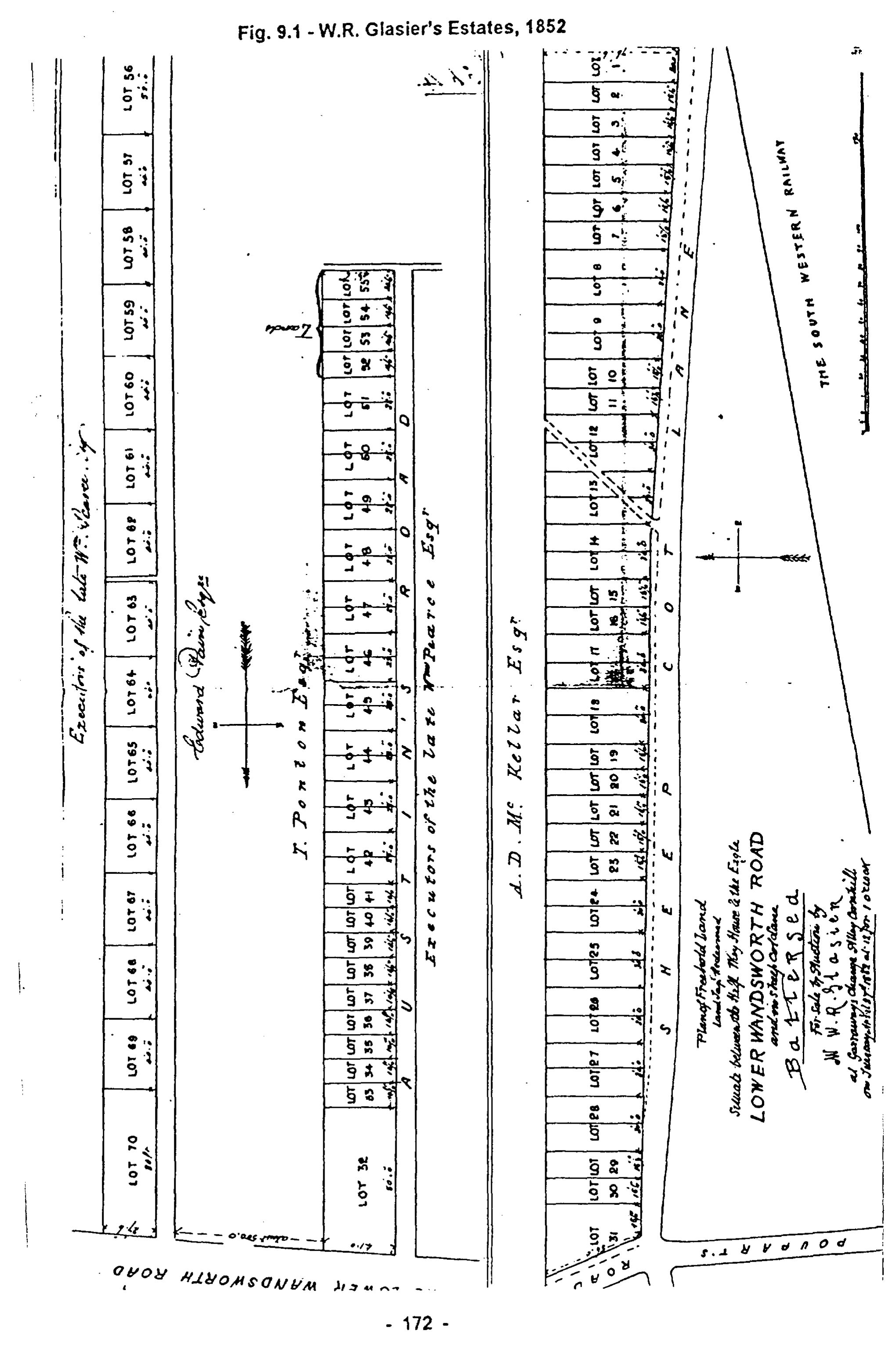 Fig. 9.1 – W.R. Glasier's Estates, 1852