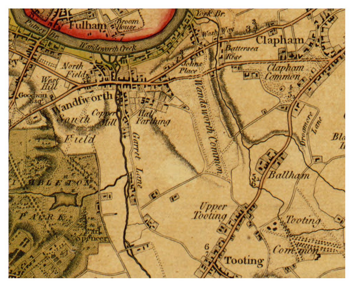 William Faden, The Country Twenty-Five Miles Round London, 1790 — detail