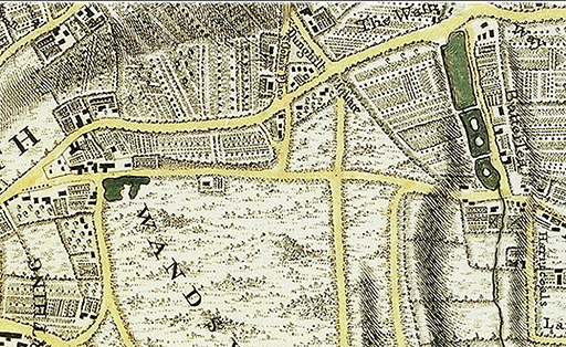 Rocque 1746 — north of Common showing Dunghill Square
