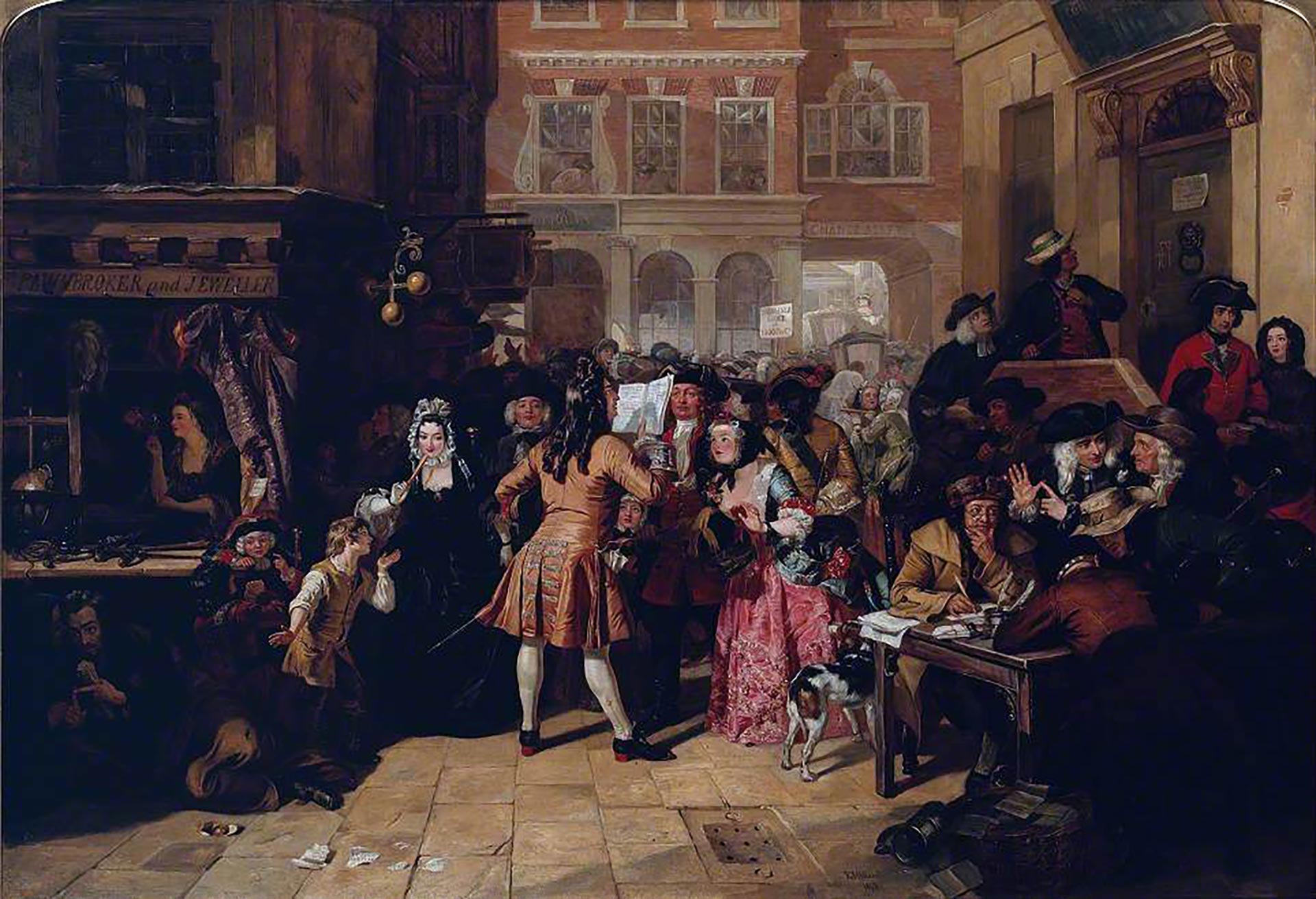 Edward Matthew Ward, The South Sea Bubble, a Scene in 'Change Alley in 1720, 1847