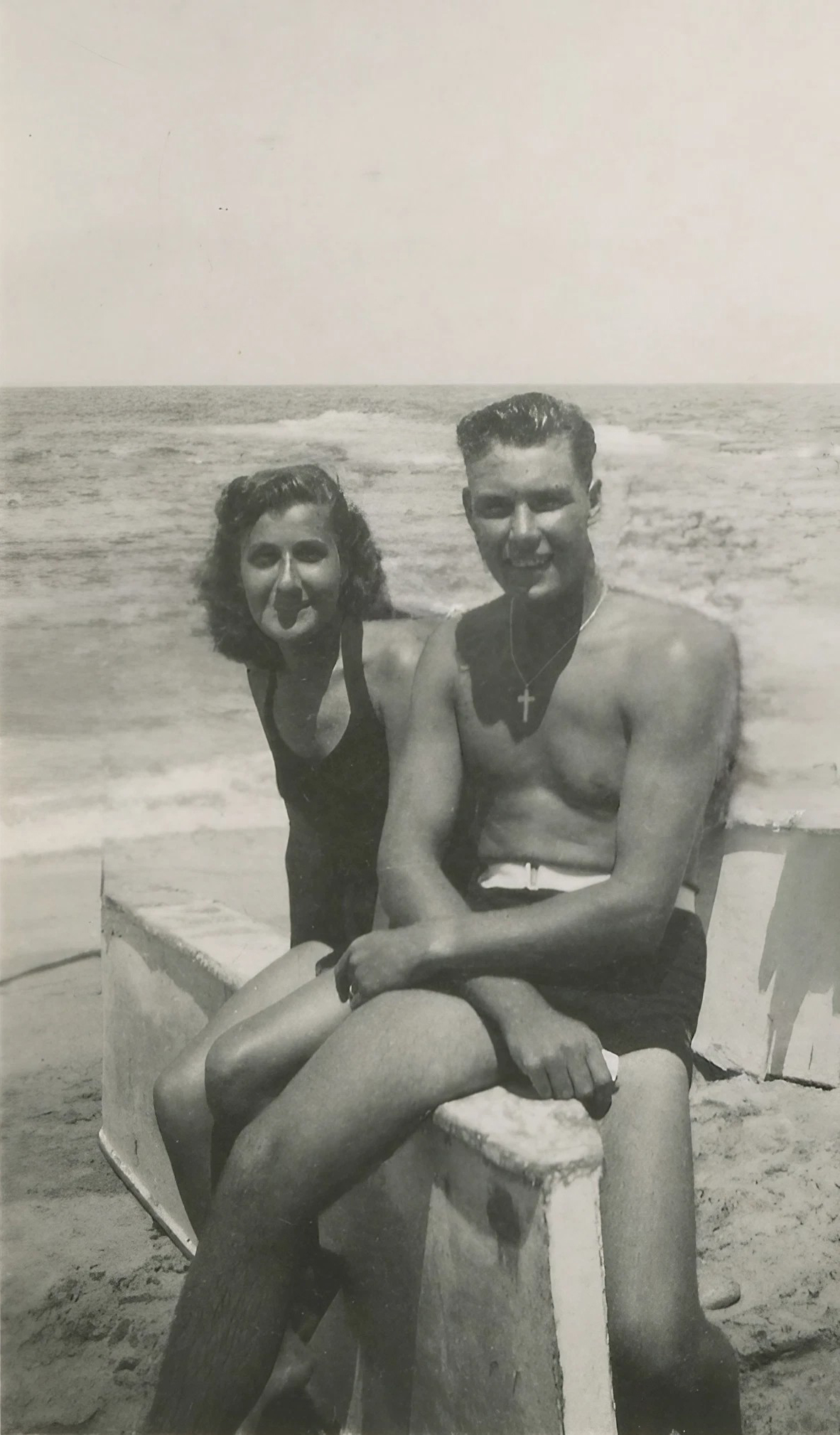 My parents on the beach at Alexandria, c.1939
