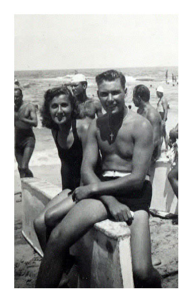 Lemonia (Nitza) on the beach, c.1940