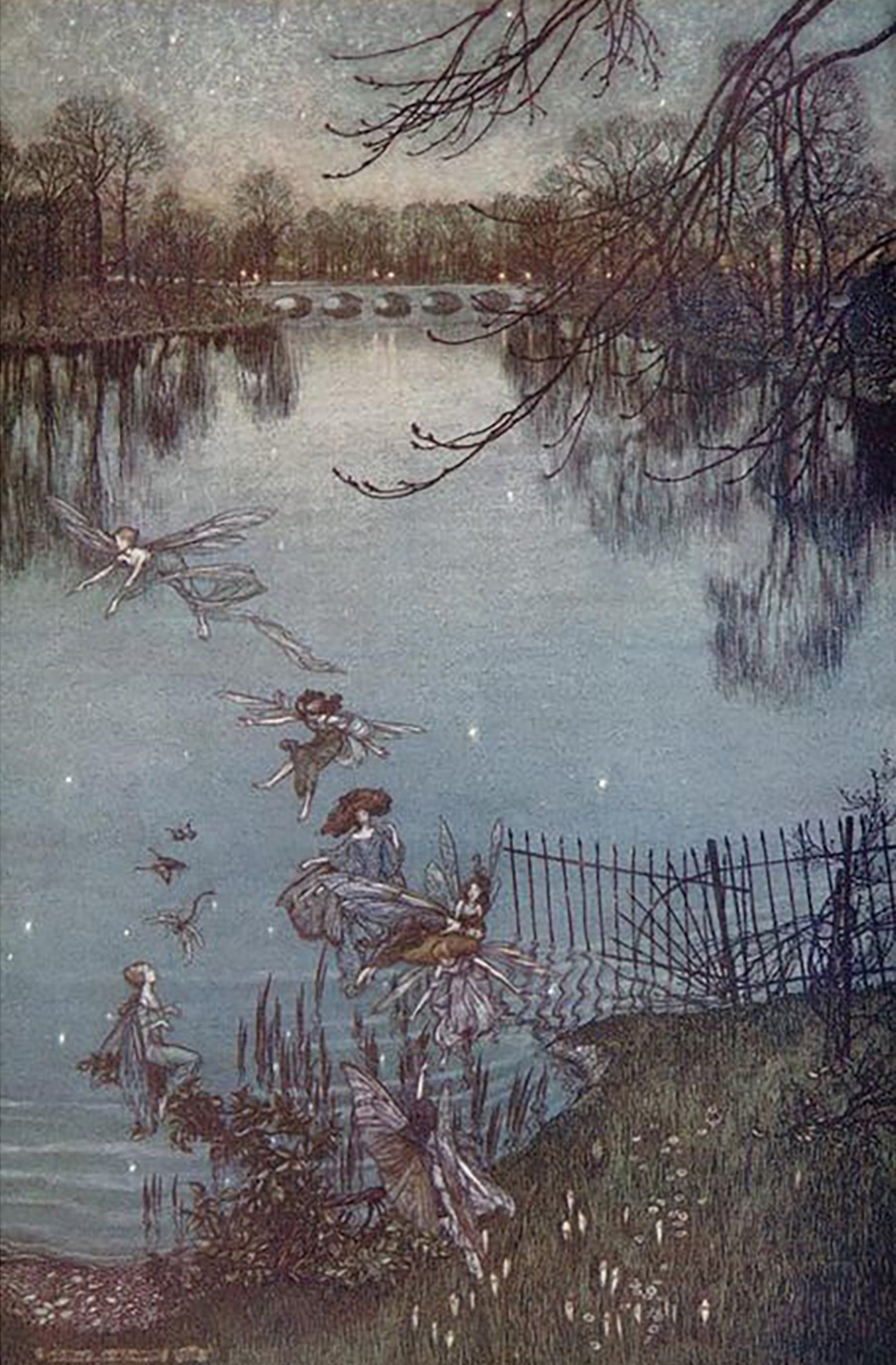 The lake on Wandsworth Common re-imagined by Arthur Rackham?