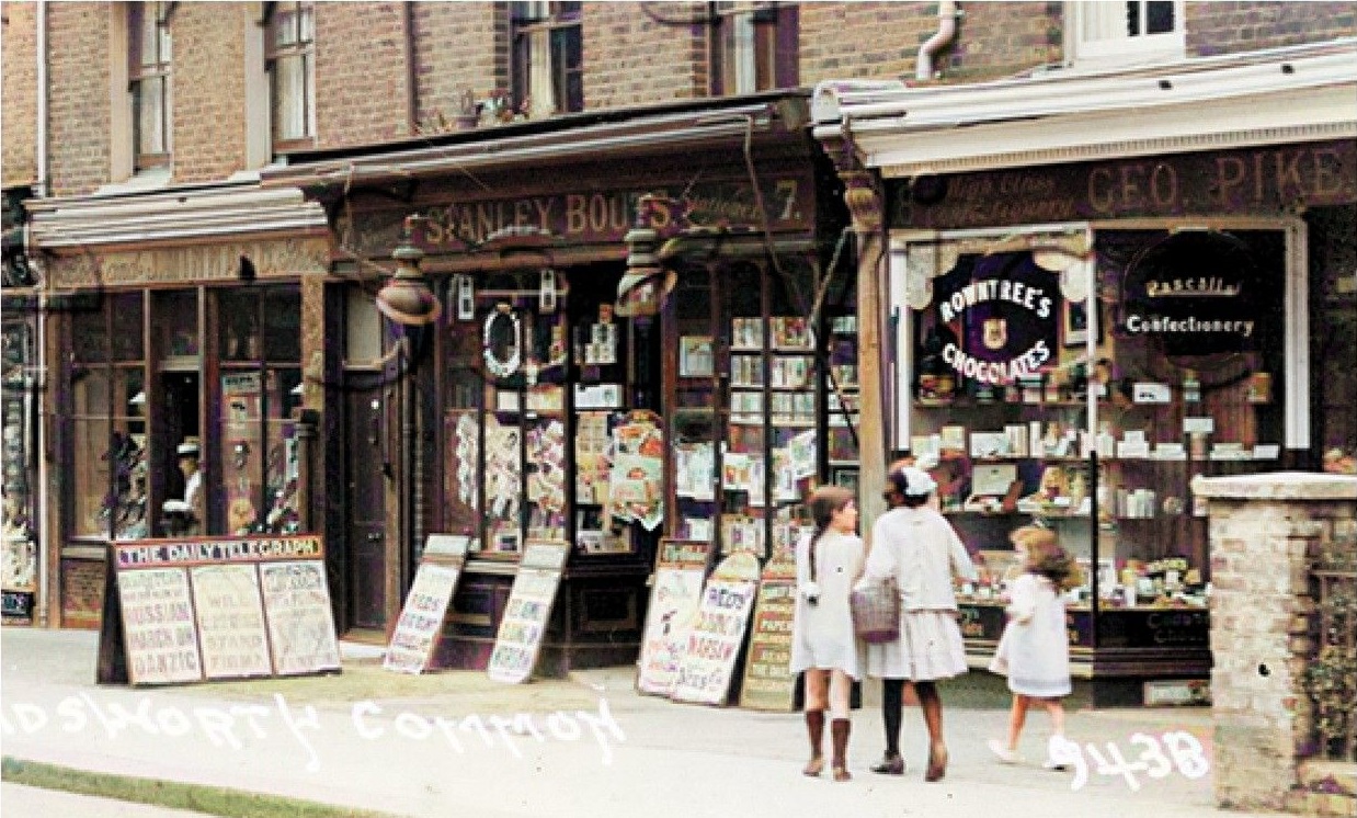 6, 7, 8 Bellevue Rd, c.1918 (colourised)