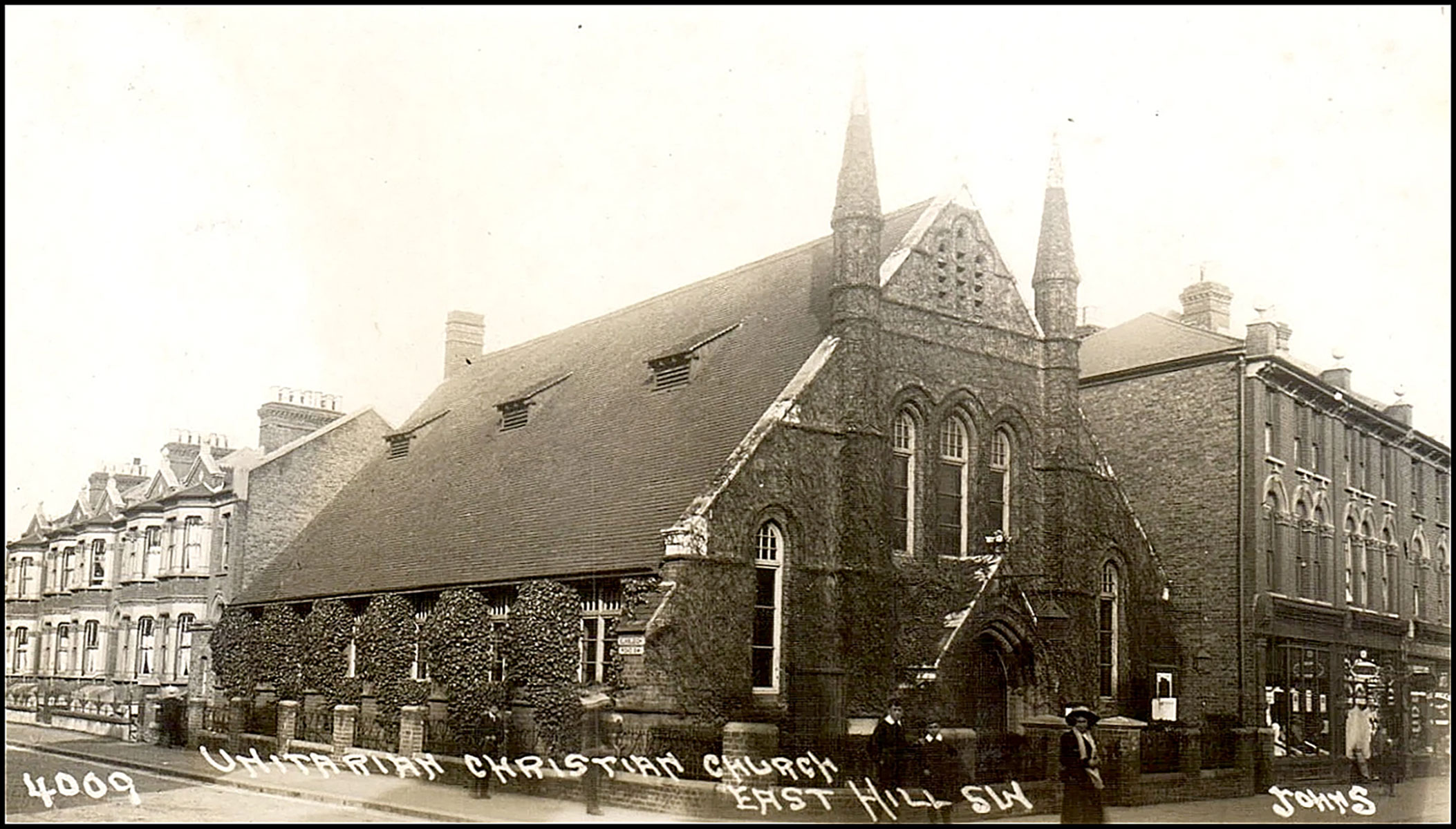 Postcard c.1912: the Unitarian Church, East Hill, Wandsworth
