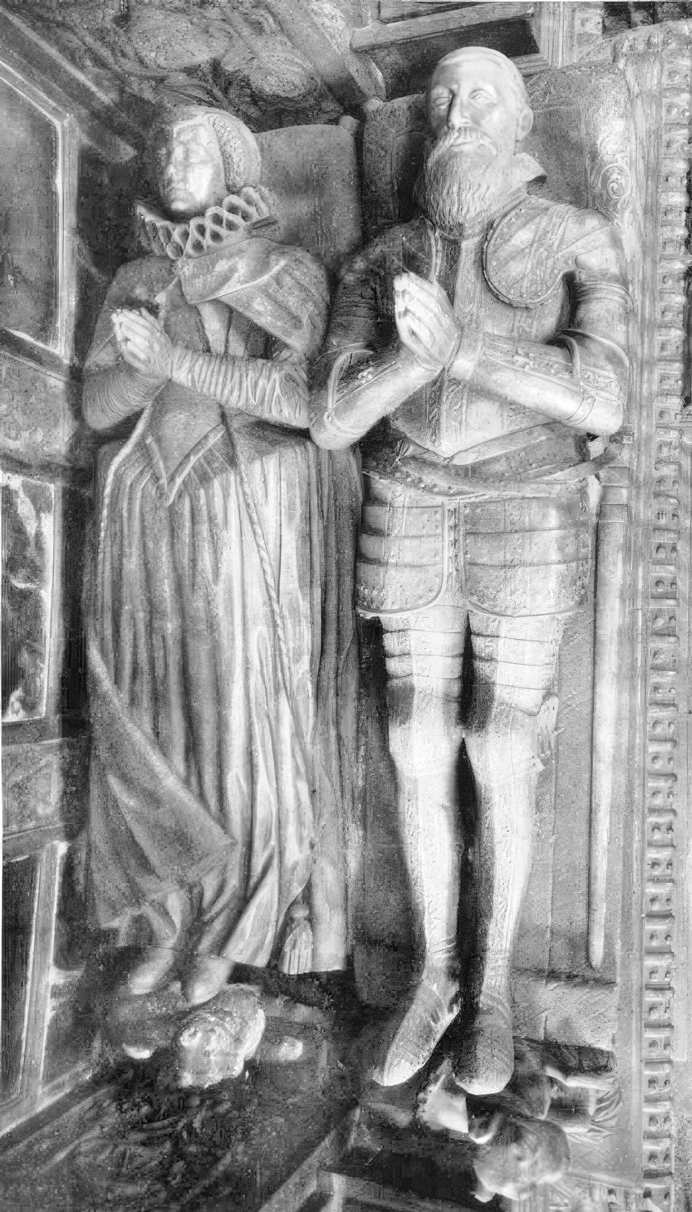 Anne Sackville lying by her husband, Gregory Fiennes, in the Dacre memorial, Chelsea Old Church. 