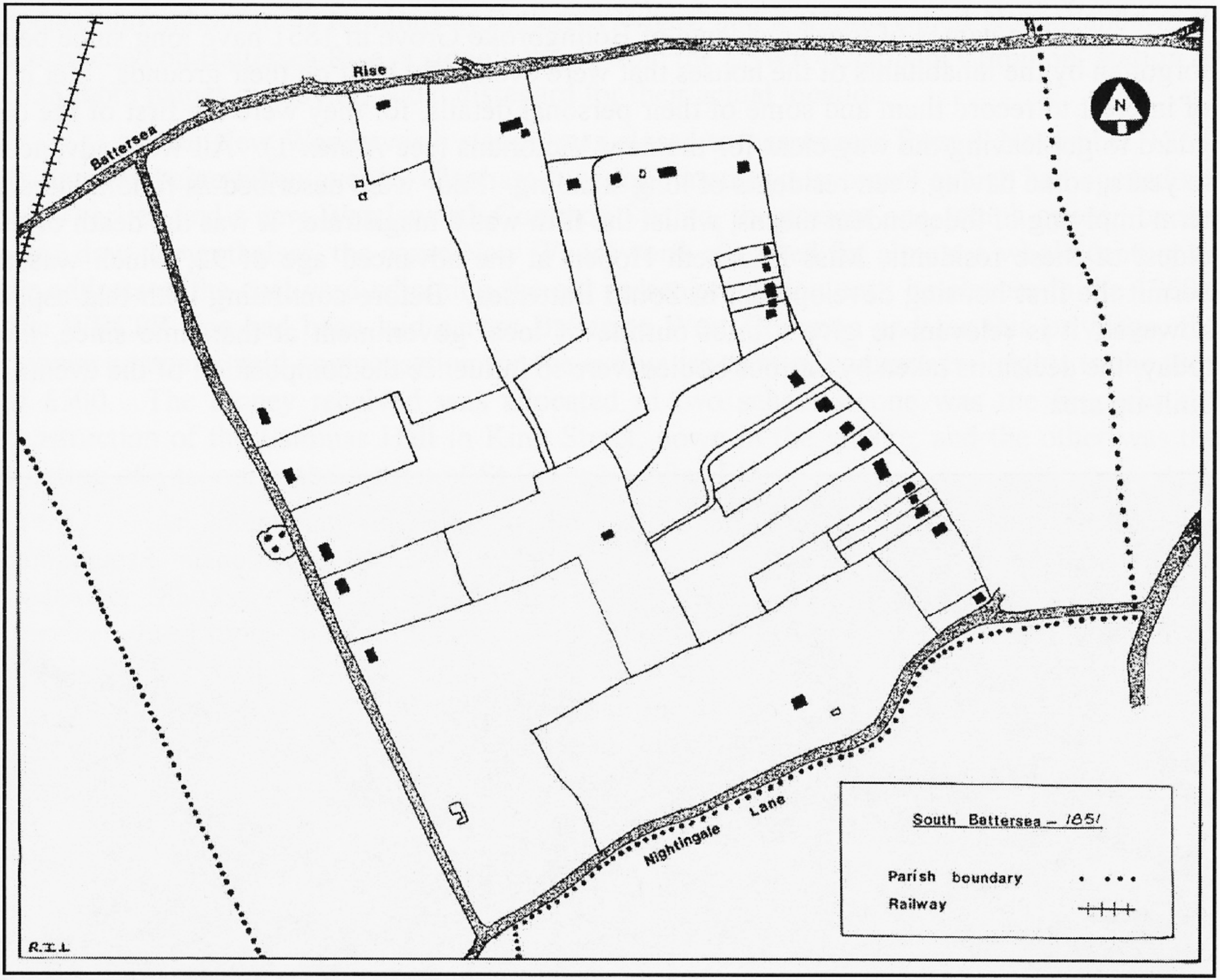 South Battersea sketch-map, 1851