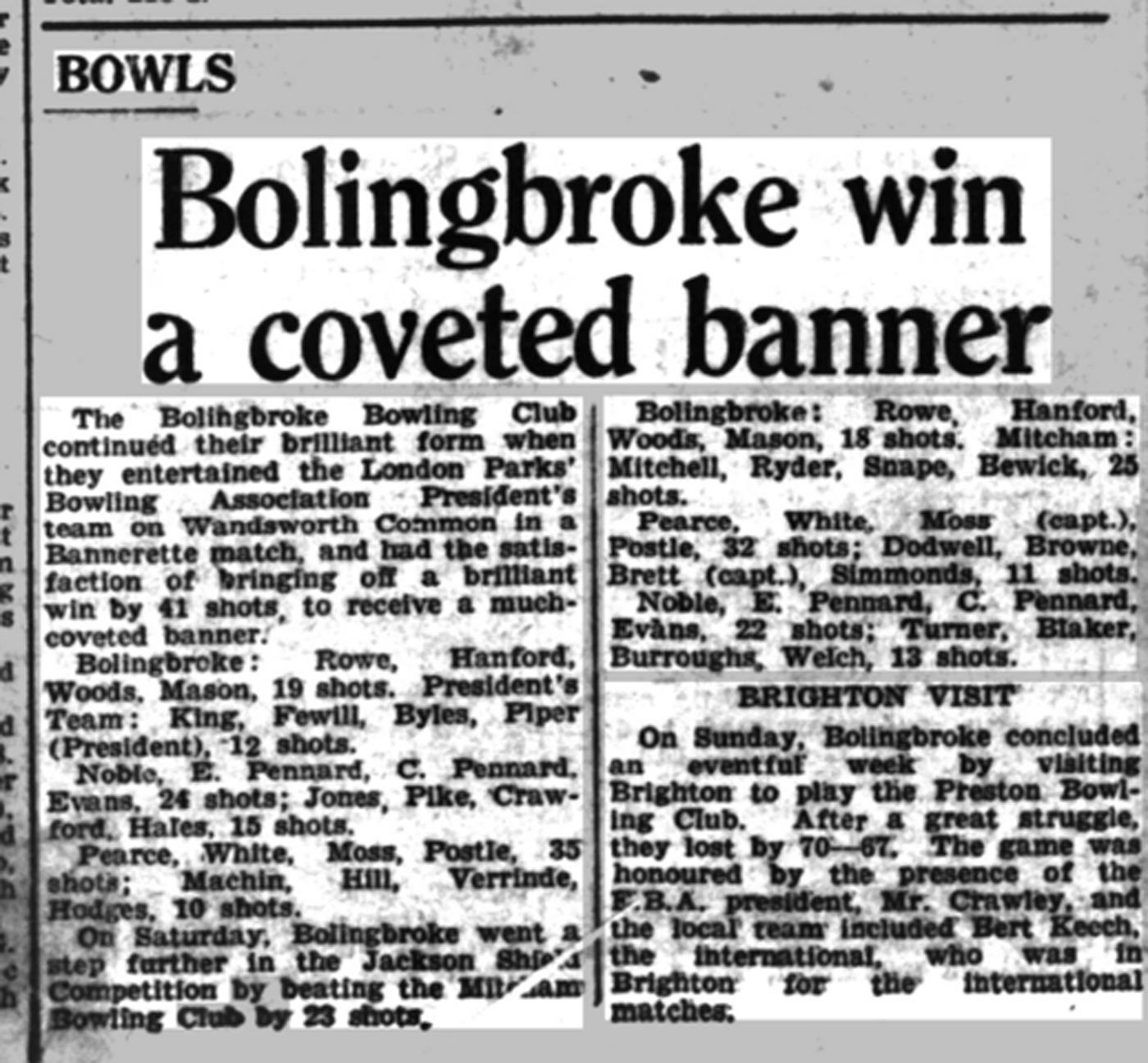 South Western Star, 8 July 1949: Bolingbroke win a coveted banner