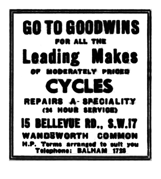 Norwood News, 11 January 1952: Goodwins Cycles advertisement