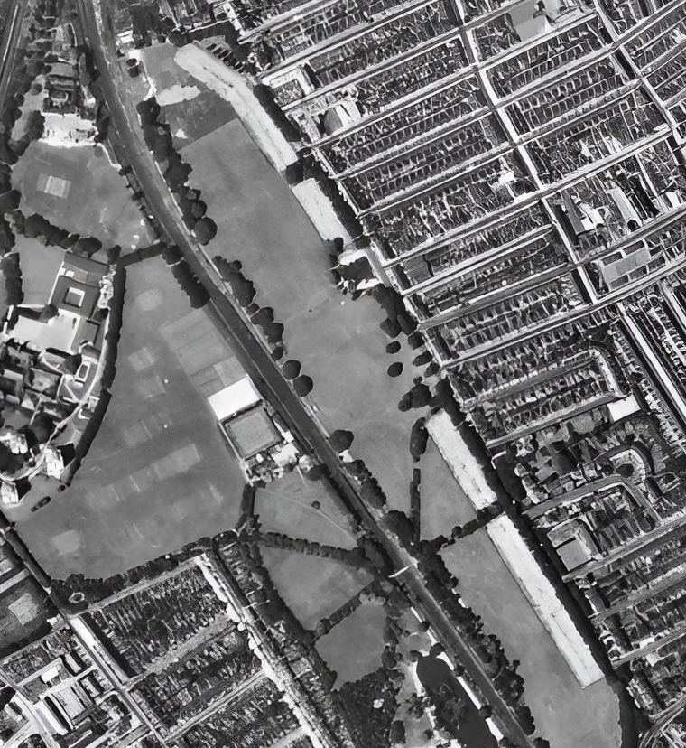 Aerial view of the Bolingbroke Grove area of Wandsworth Common, c. 1958